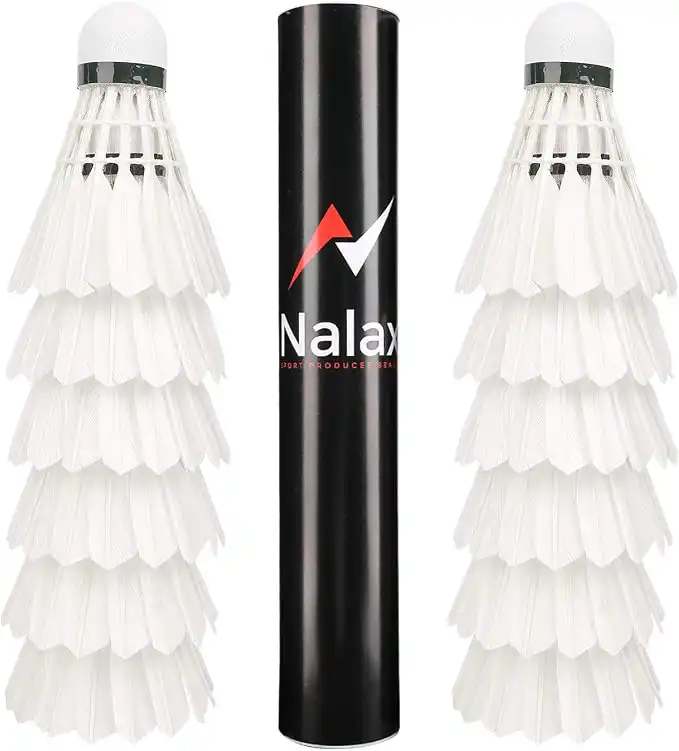 Nalax 12-Pack Badminton Birdie Duck Feather Shuttlecocks