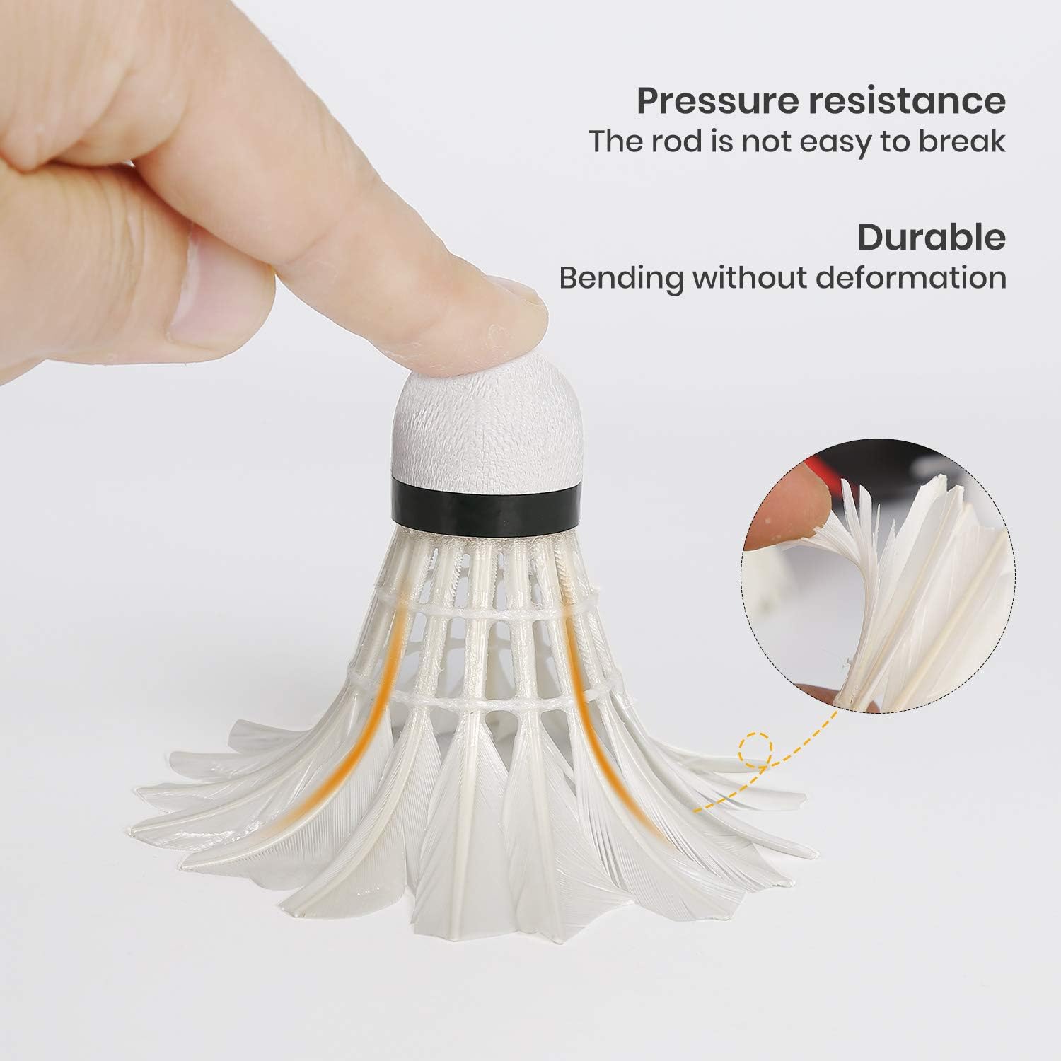 Nalax 12-Pack Badminton Birdie Duck Feather Shuttlecocks