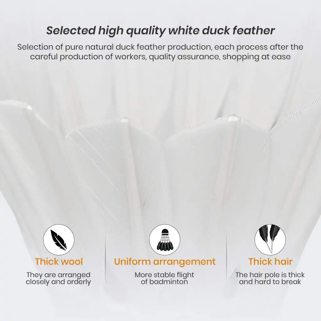 Nalax 12-Pack Badminton Birdie Duck Feather Shuttlecocks
