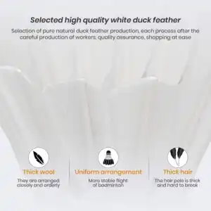 Nalax 12-Pack Badminton Birdie Duck Feather Shuttlecocks