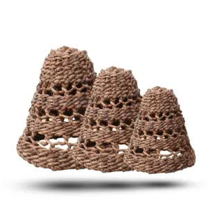 Natural Banana Leaf Lamp Shades – Set of 3 | www.artisangoods.co.uk 1