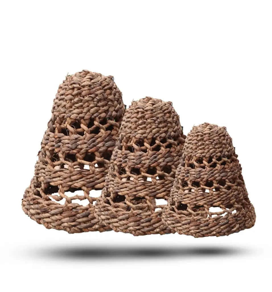 Natural Banana Leaf Lamp Shades – Set of 3 | www.artisangoods.co.uk