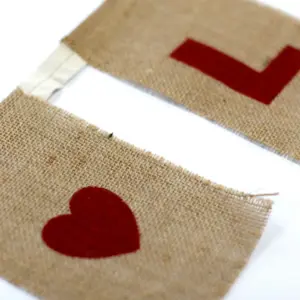 Natural Bunting  I LOVE YOU (large with hearts) | www.artisangoods.co.uk 2