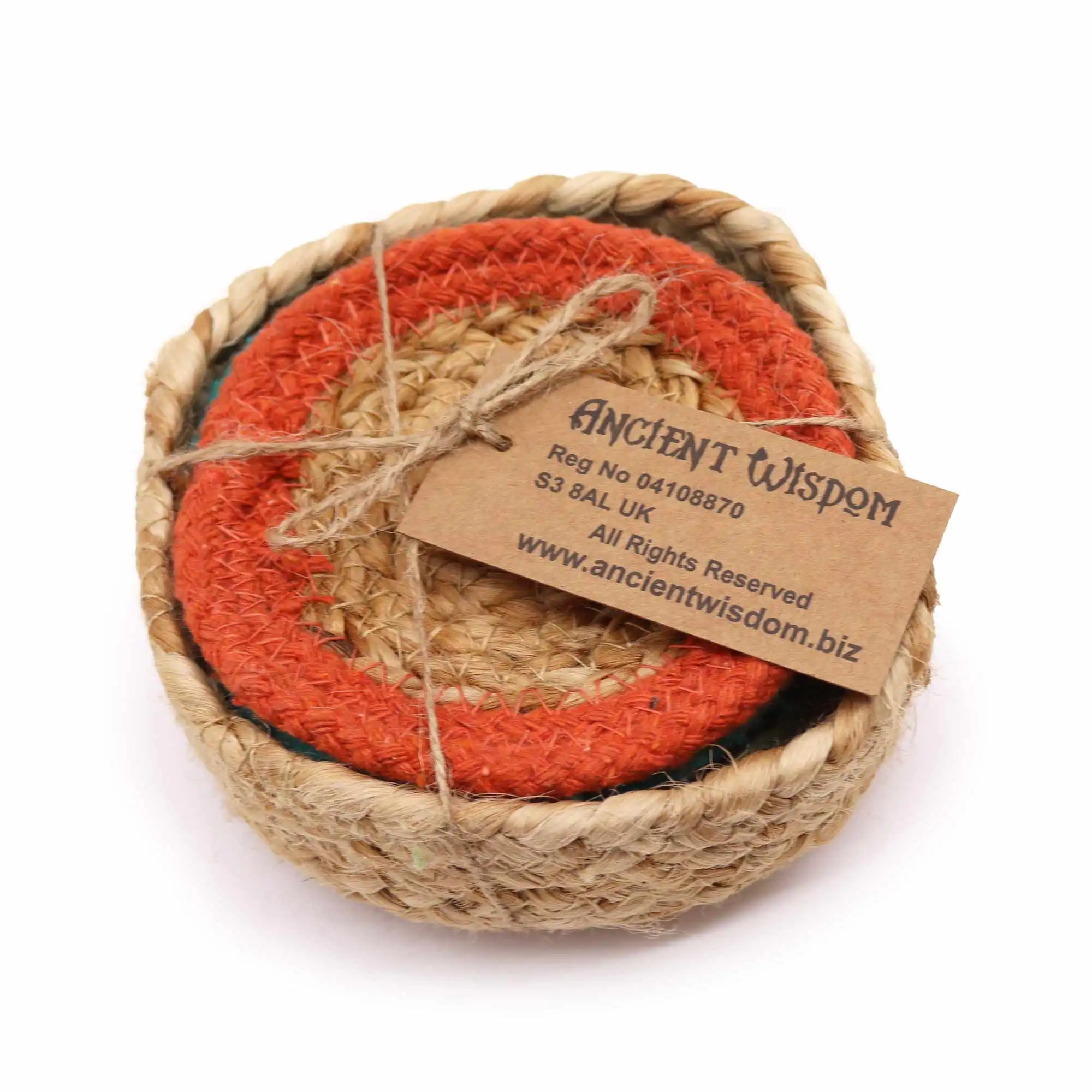 Natural Coaster – Jute & Cotton 10cm (set of 6) Mixed colours in basket | www.artisangoods.co.uk 8 Natural Coaster – Jute & Cotton 10cm (set of 6) Mixed colours in basket | www.artisangoods.co.uk 7