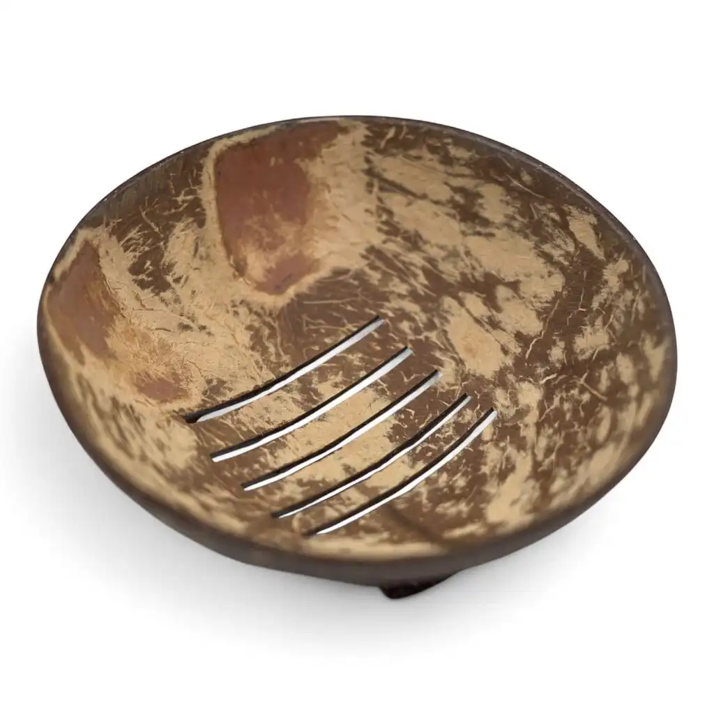 Natural Coconut Soap Dish - Round - 11cm