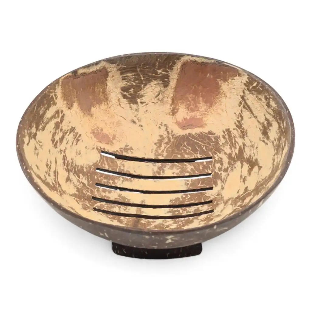Natural Coconut Soap Dish – Round – 11cm | www.artisangoods.co.uk