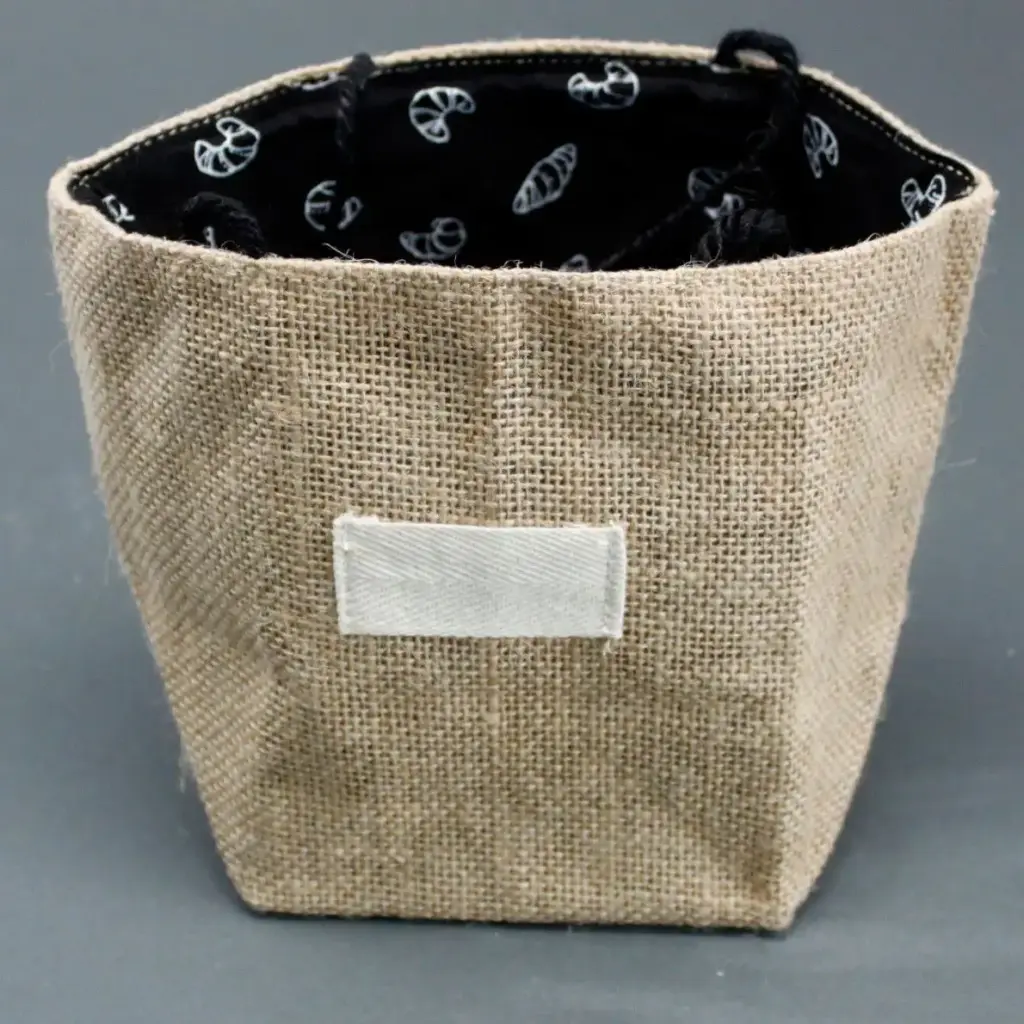Natural Jute Cotton Gift Bag – Black Lining – Large | www.artisangoods.co.uk 3