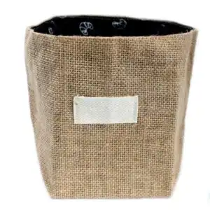 Natural Jute Cotton Gift Bag – Black Lining – Large | www.artisangoods.co.uk 1