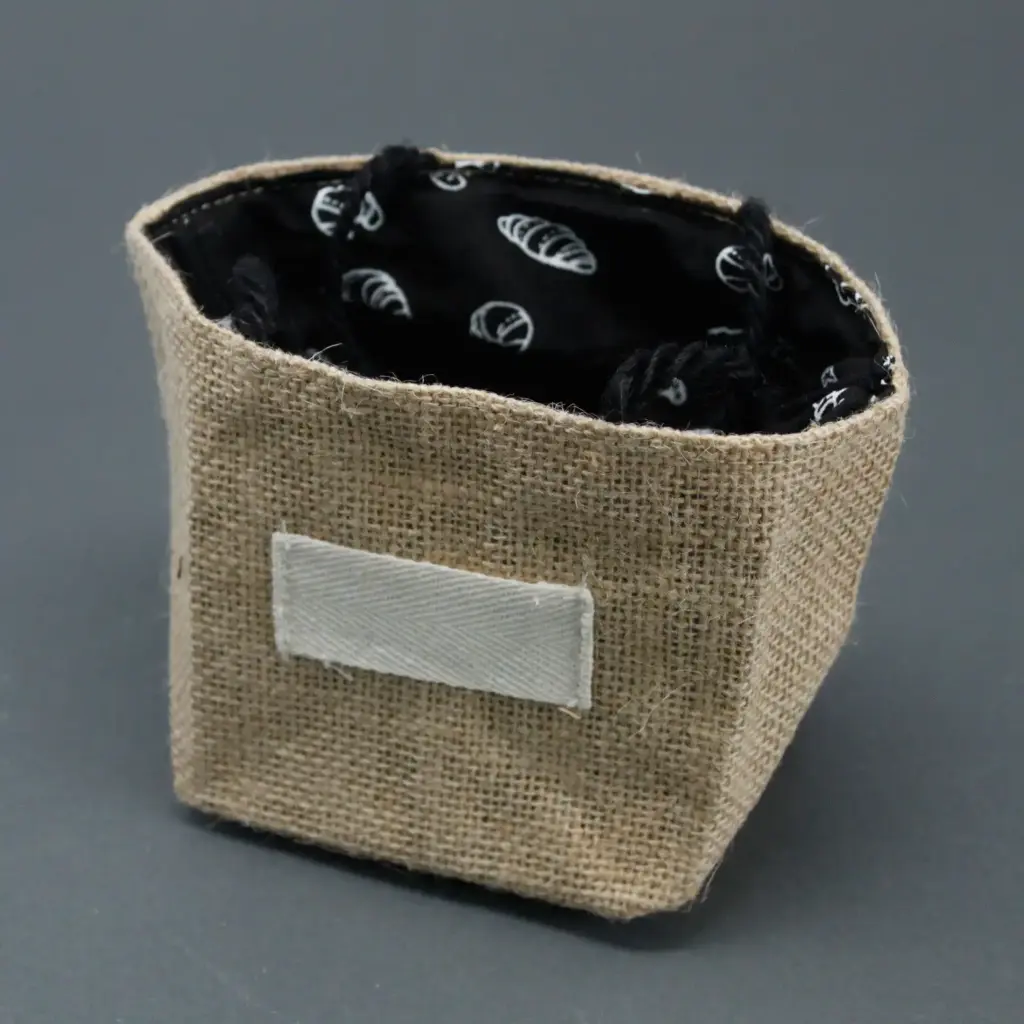Natural Jute Cotton Gift Bag – Black Lining – Medium | www.artisangoods.co.uk 3