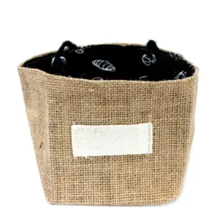 Natural Jute Cotton Gift Bag – Black Lining – Medium | www.artisangoods.co.uk 2