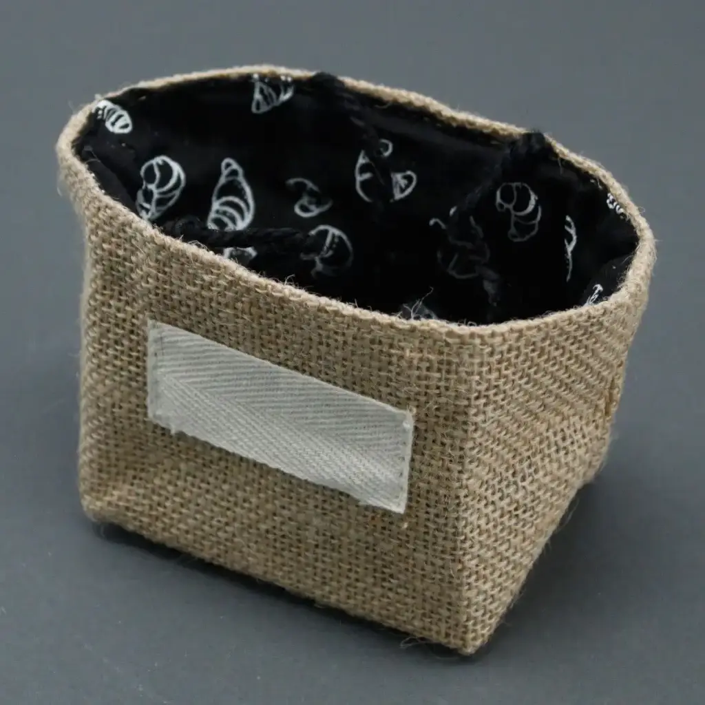 Natural Jute Cotton Gift Bag – Black Lining – Small | www.artisangoods.co.uk 3