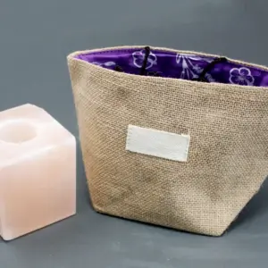 Natural Jute Cotton Gift Bag – Lavender Lining – Large | www.artisangoods.co.uk 2