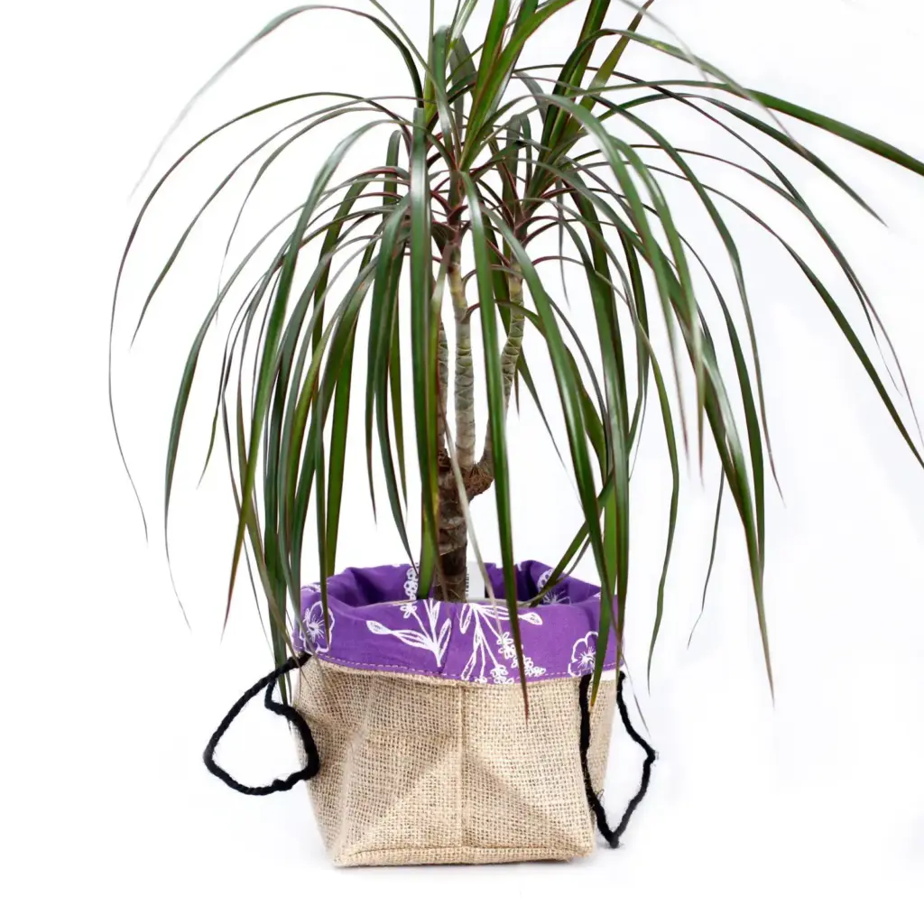 Natural Jute Cotton Gift Bag – Lavender Lining – Large | www.artisangoods.co.uk 5