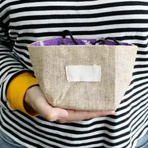 Natural Jute Cotton Gift Bag – Lavender Lining – Medium | www.artisangoods.co.uk 6