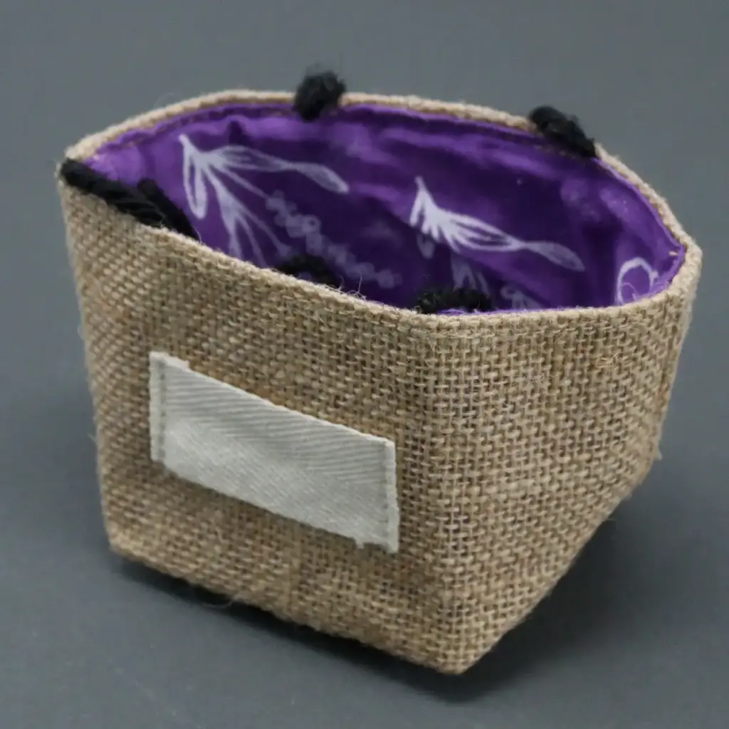 Natural Jute Cotton Gift Bag – Lavender Lining – Small | www.artisangoods.co.uk 3