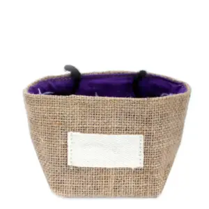 Natural Jute Cotton Gift Bag – Lavender Lining – Small | www.artisangoods.co.uk 2