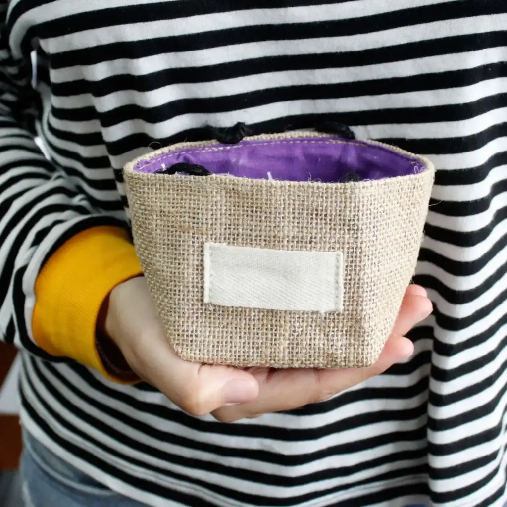 Natural Jute Cotton Gift Bag – Lavender Lining – Small | www.artisangoods.co.uk 6
