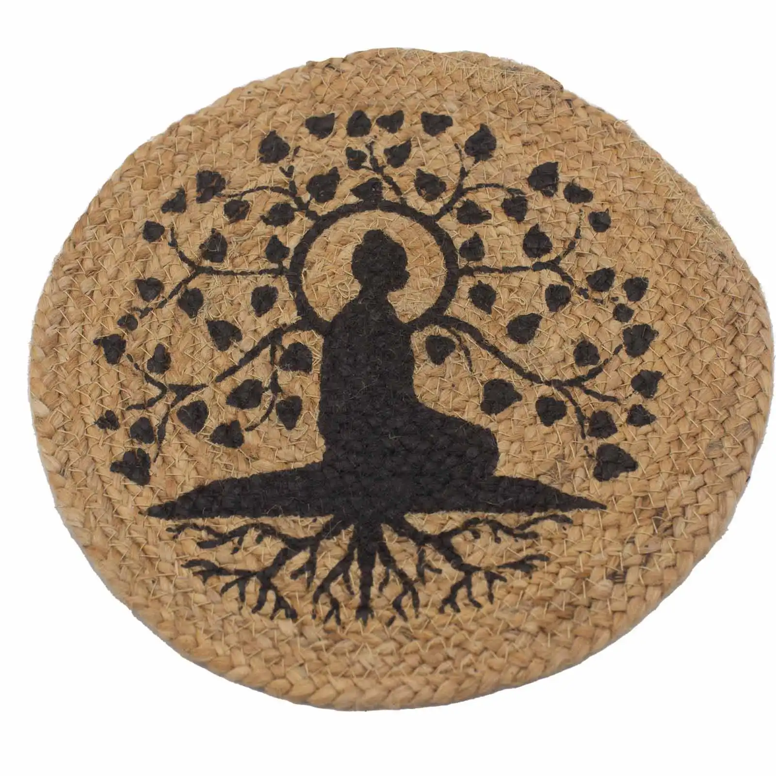 Natural Place Mat – Jute 30cm – Bodhi Tree Print | www.artisangoods.co.uk 2 Natural Place Mat – Jute 30cm – Bodhi Tree Print | www.artisangoods.co.uk