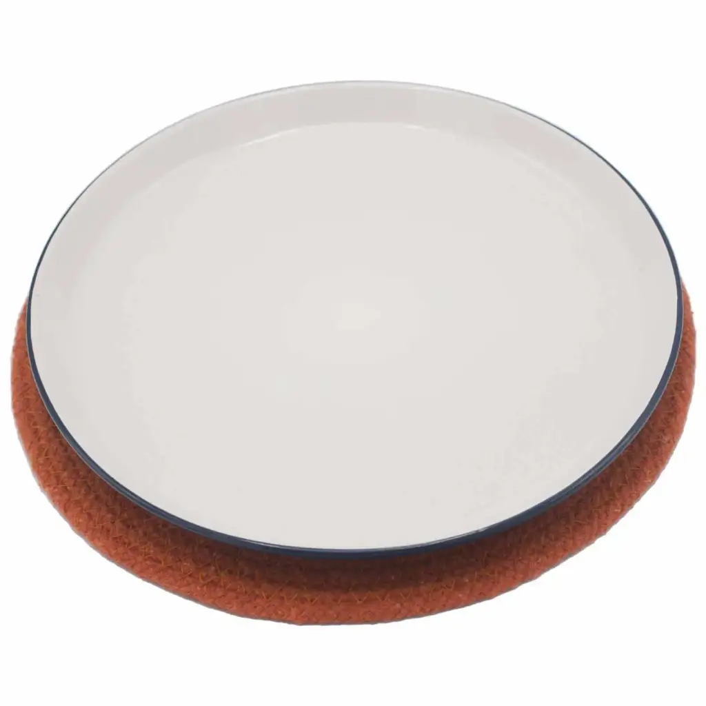 Natural Place Mat – Jute & Cotton 30cm – Clay Border | www.artisangoods.co.uk 2