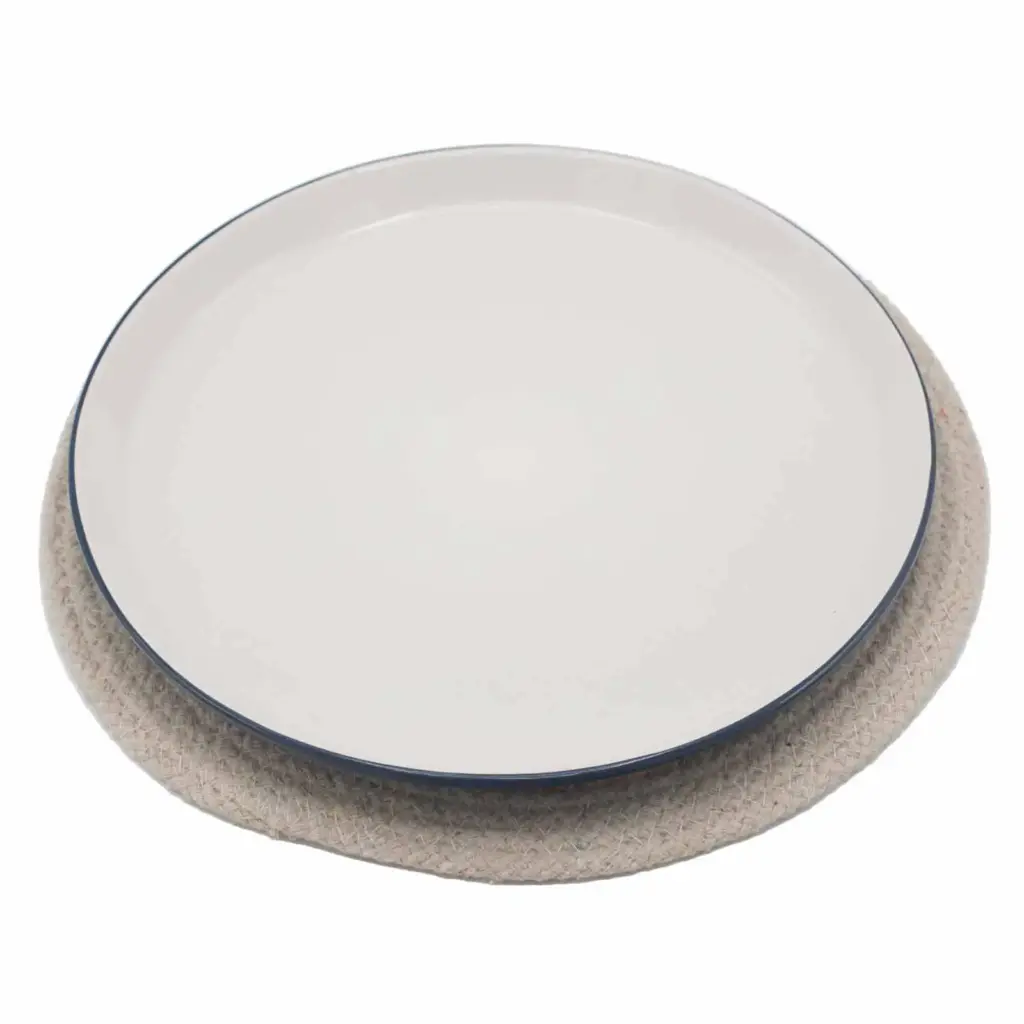 Natural Place Mat – Jute & Cotton 30cm – Ivory Border | www.artisangoods.co.uk 2