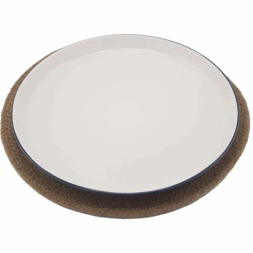 Natural Place Mat – Jute & Cotton 30cm – Natural Border | www.artisangoods.co.uk 2