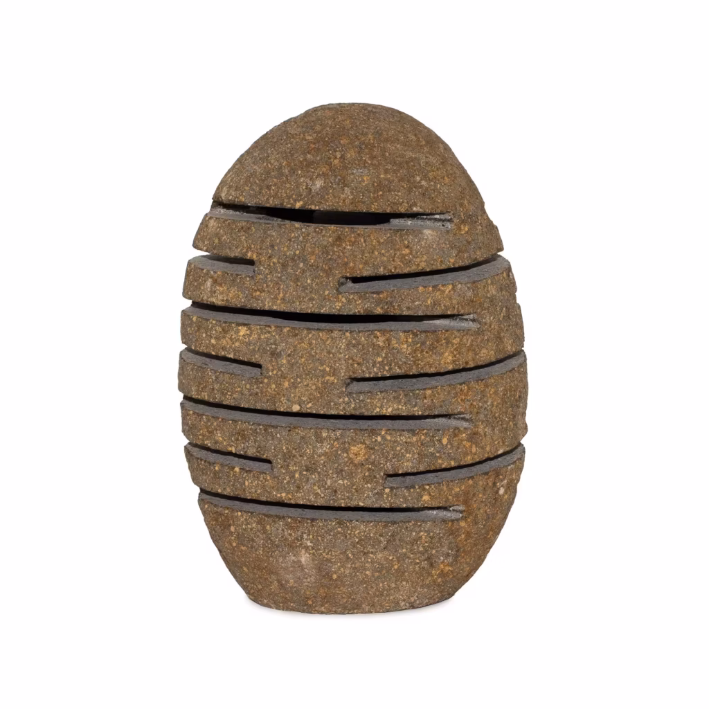 Natural Riverstone Candle Holder – Standing Stone Cut  (10x13x22cm) | www.artisangoods.co.uk