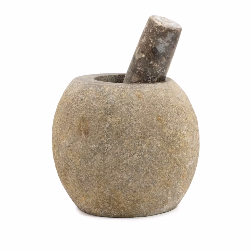 Natural Riverstone Decorative Pestle & Mortar- Large (aprox 15x12cm) | www.artisangoods.co.uk 5