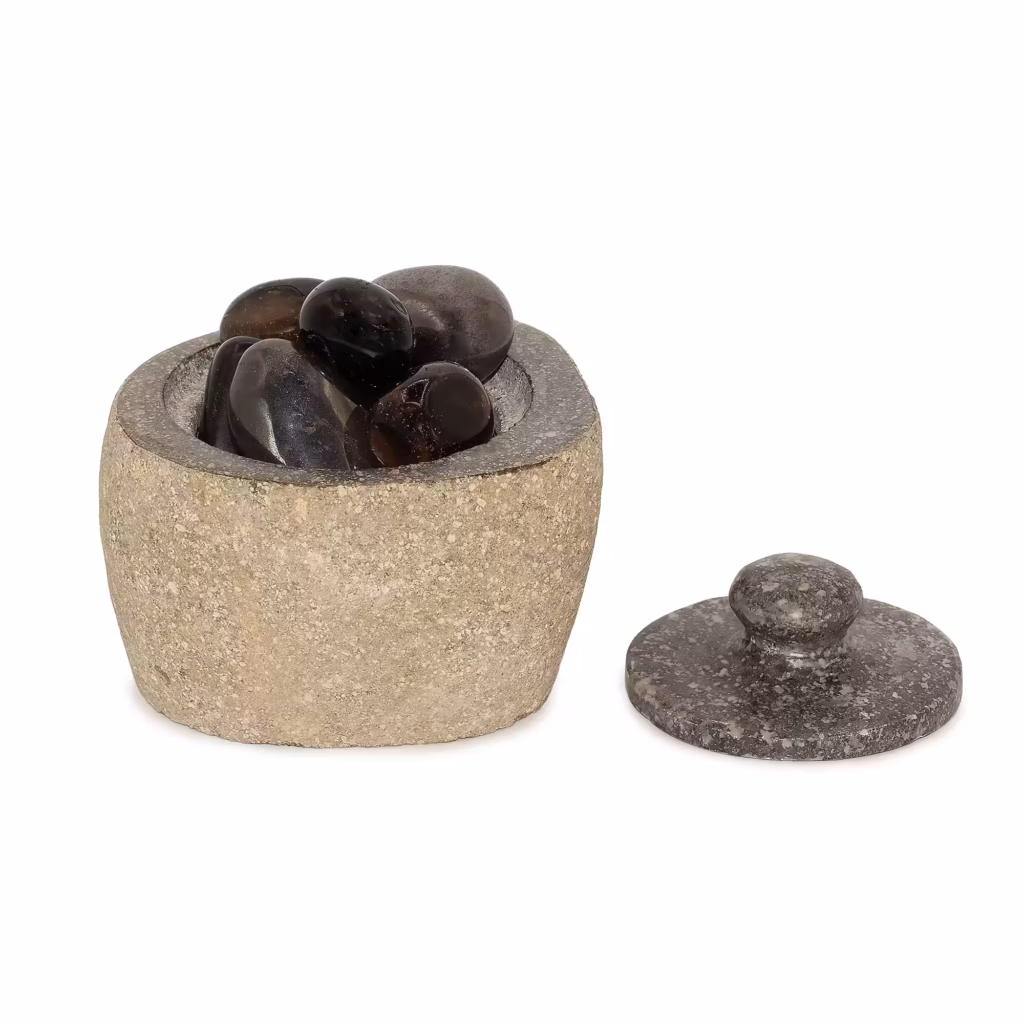 Natural Riverstone Grounding Pot – Small (aprox 9x7cm) | www.artisangoods.co.uk 7