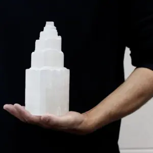 Natural Selenite Tower Lamp – 20 cm | www.artisangoods.co.uk 4