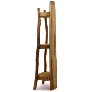 Natural Teak Corner Unit 3 Shelves – 90cm high | www.artisangoods.co.uk 2