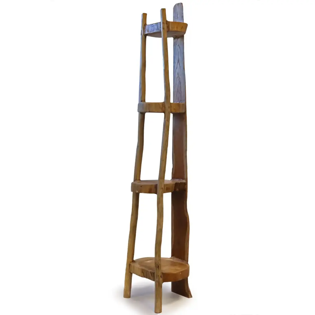 Natural Teak Corner Unit 4 Shelves – 135cm high | www.artisangoods.co.uk 2