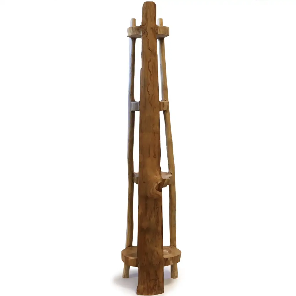 Natural Teak Corner Unit 4 Shelves – 135cm high | www.artisangoods.co.uk 3