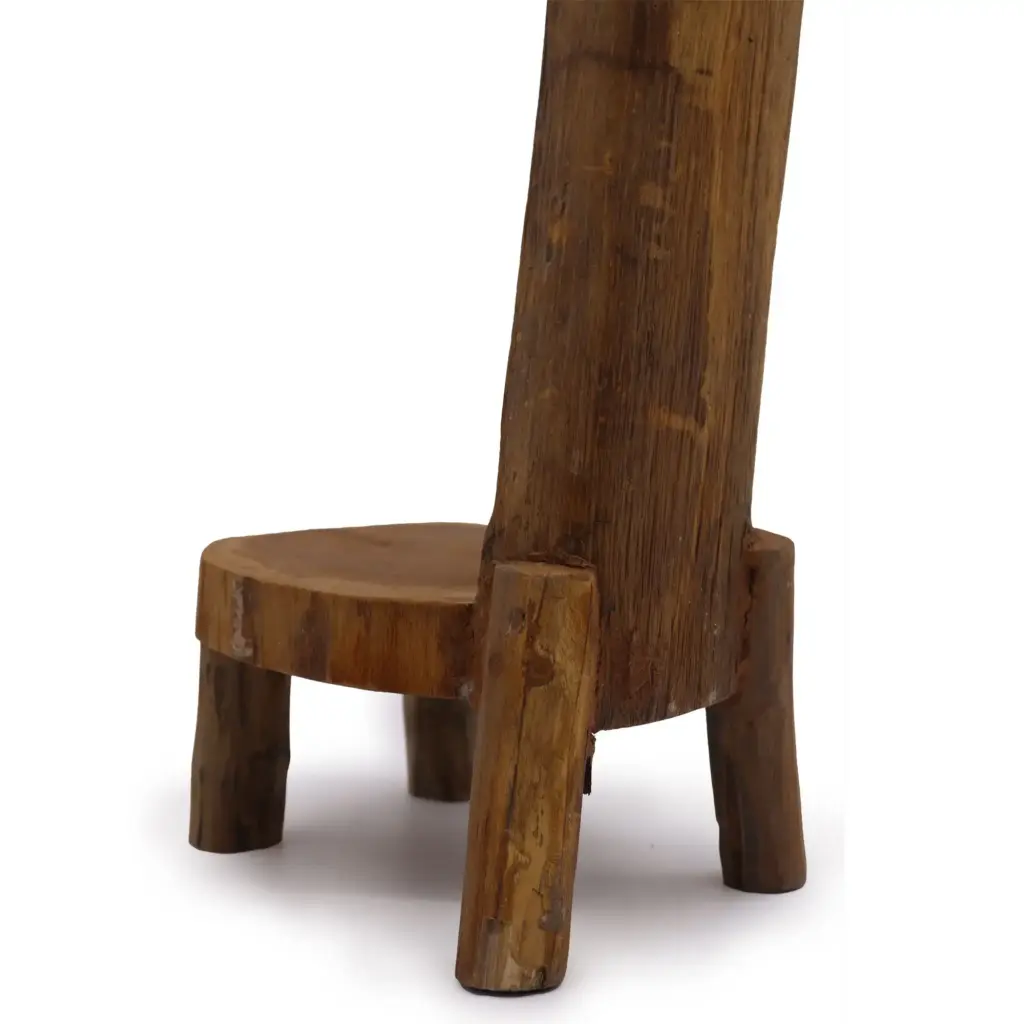 Natural Teak Log Shelve Display 3 Shelves  100cm high | www.artisangoods.co.uk 3
