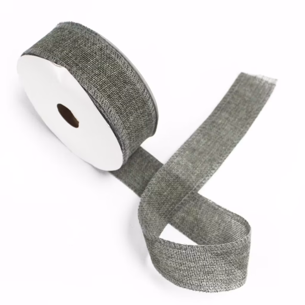 Natural Texture Ribbon 38mm x 20m – Charcoal | www.artisangoods.co.uk Natural Texture Ribbon 38mm x 20m – Charcoal | www.artisangoods.co.uk
