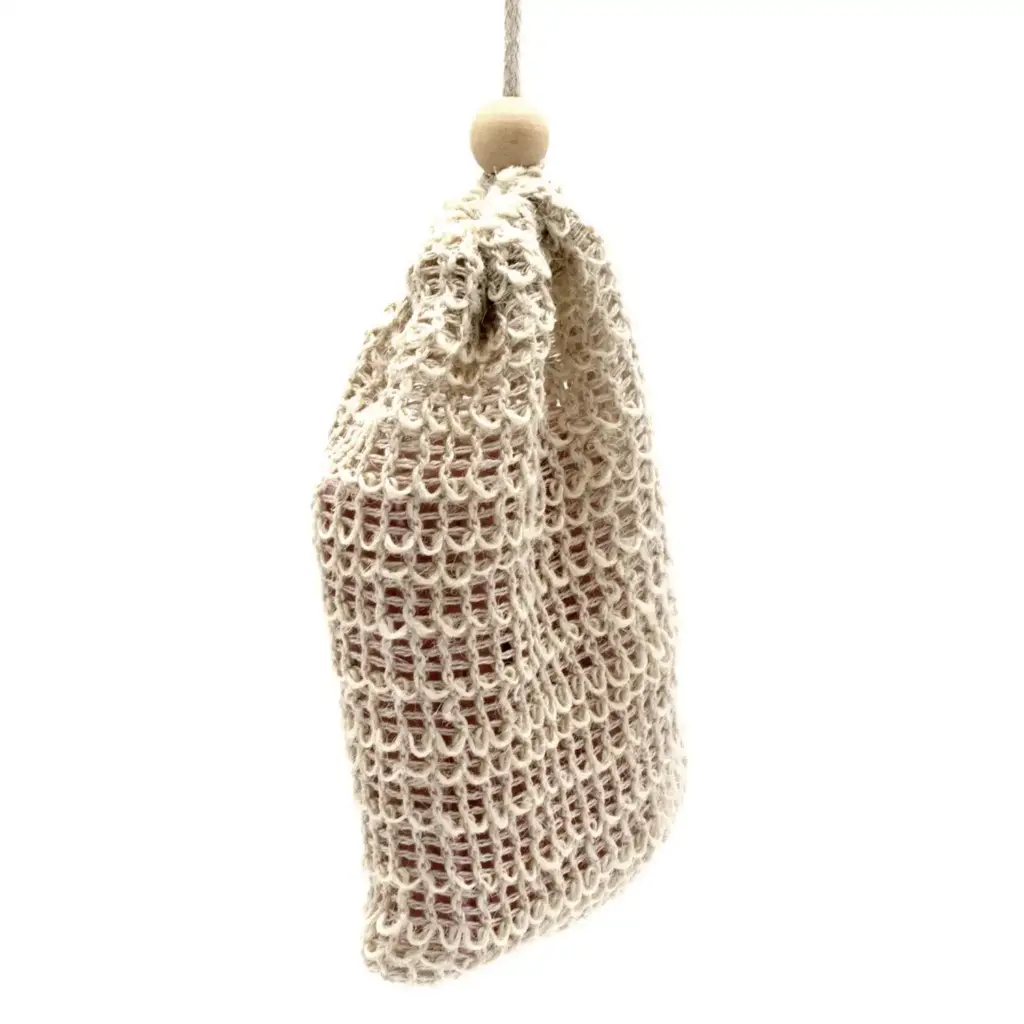 Nature Soap Bag – Washed Jute | www.artisangoods.co.uk 3