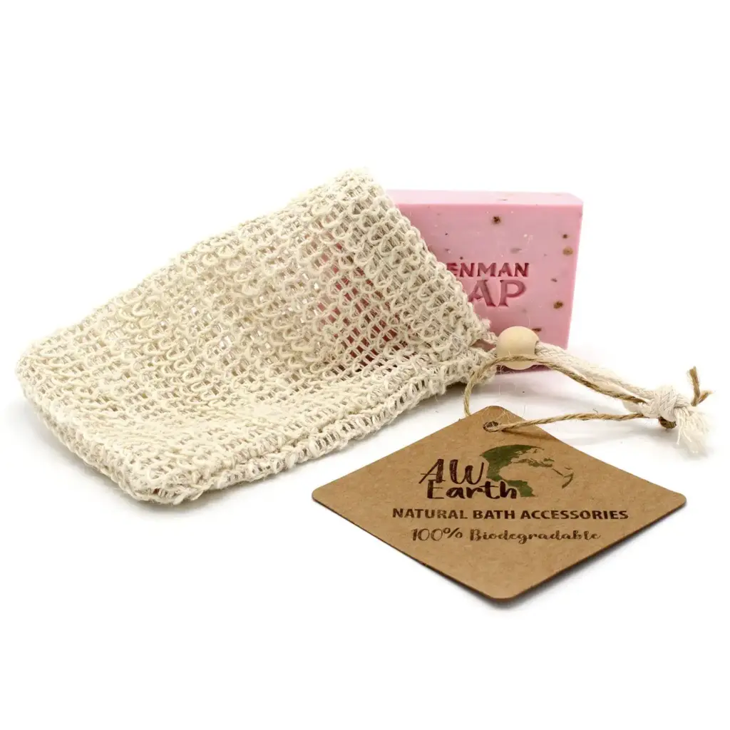 Nature Soap Bag – Washed Jute | www.artisangoods.co.uk 2