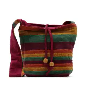 Nepal Sling Bag – Mountain Trek Tan & Greens | www.artisangoods.co.uk 1