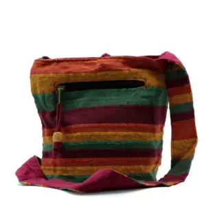 Nepal Sling Bag – Mountain Trek Tan & Greens | www.artisangoods.co.uk 2