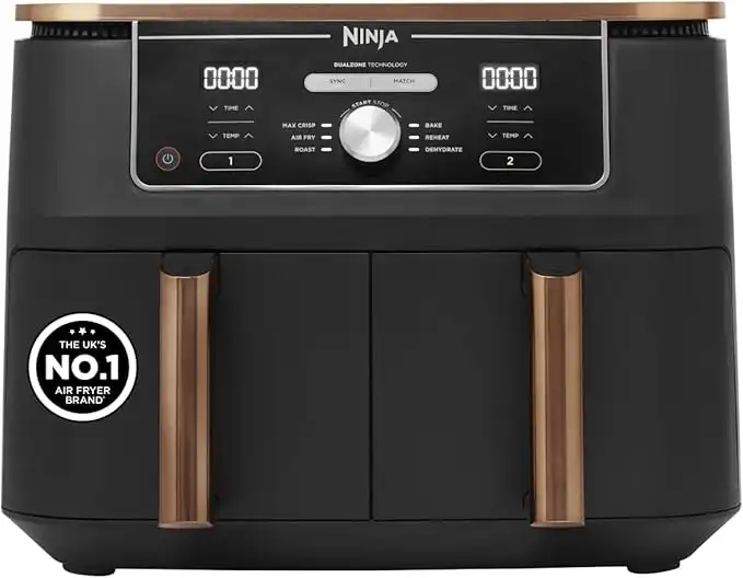 Ninja Foodi MAX Dual Zone Air Fryer 9.5 L, 6-in-1, Copper/Black