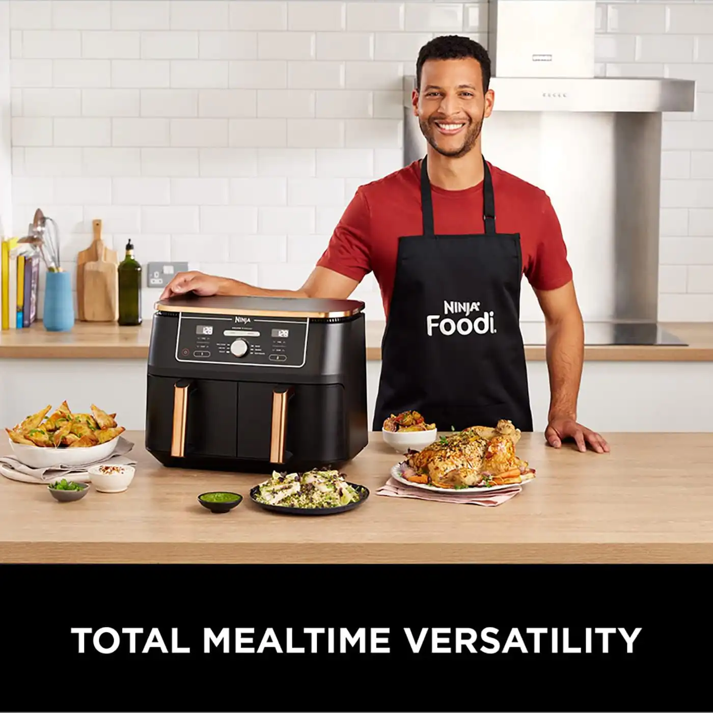 Ninja Foodi MAX Dual Zone Air Fryer 9.5 L, 6-in-1, Copper/Black