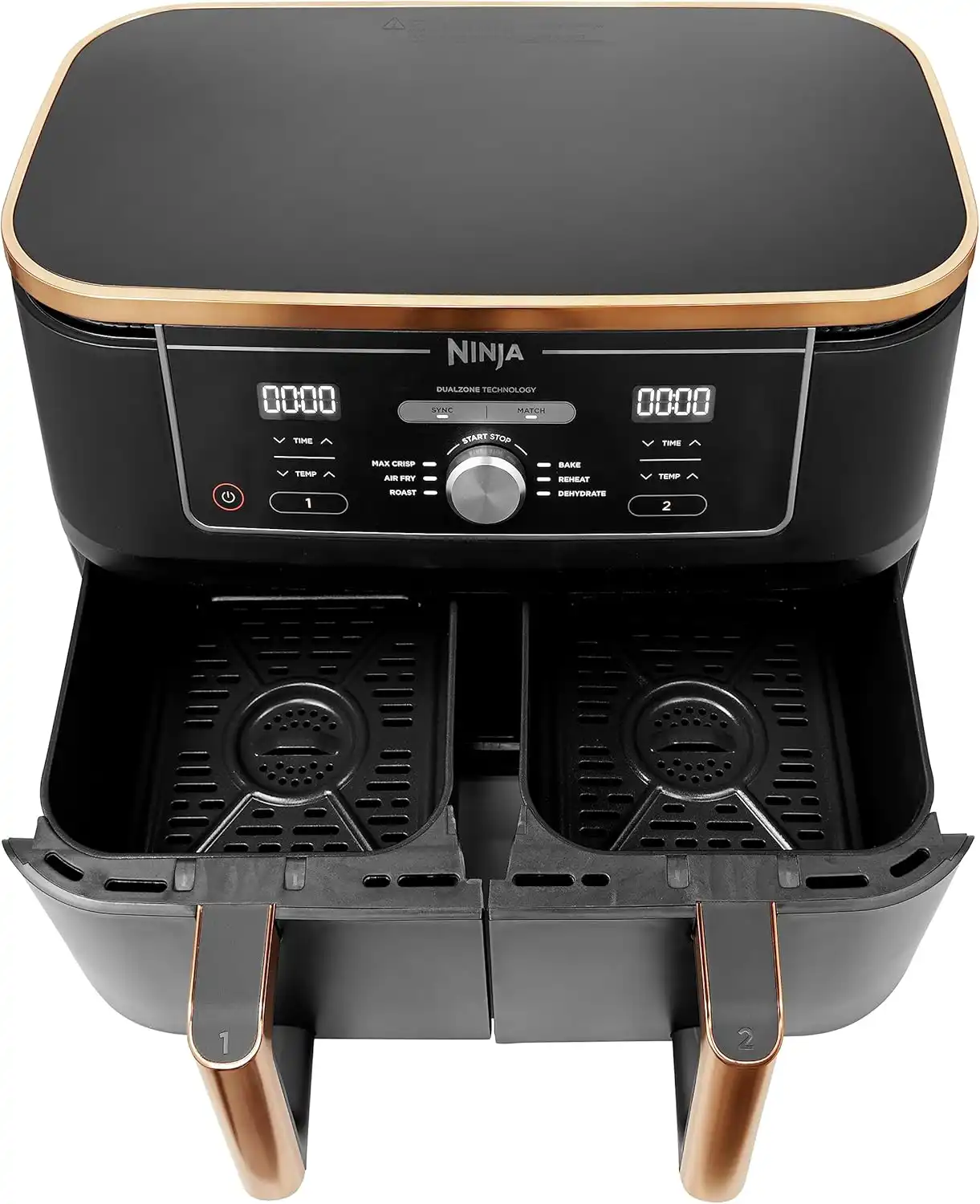 Ninja Foodi MAX Dual Zone Air Fryer 9.5 L, 6-in-1, Copper/Black