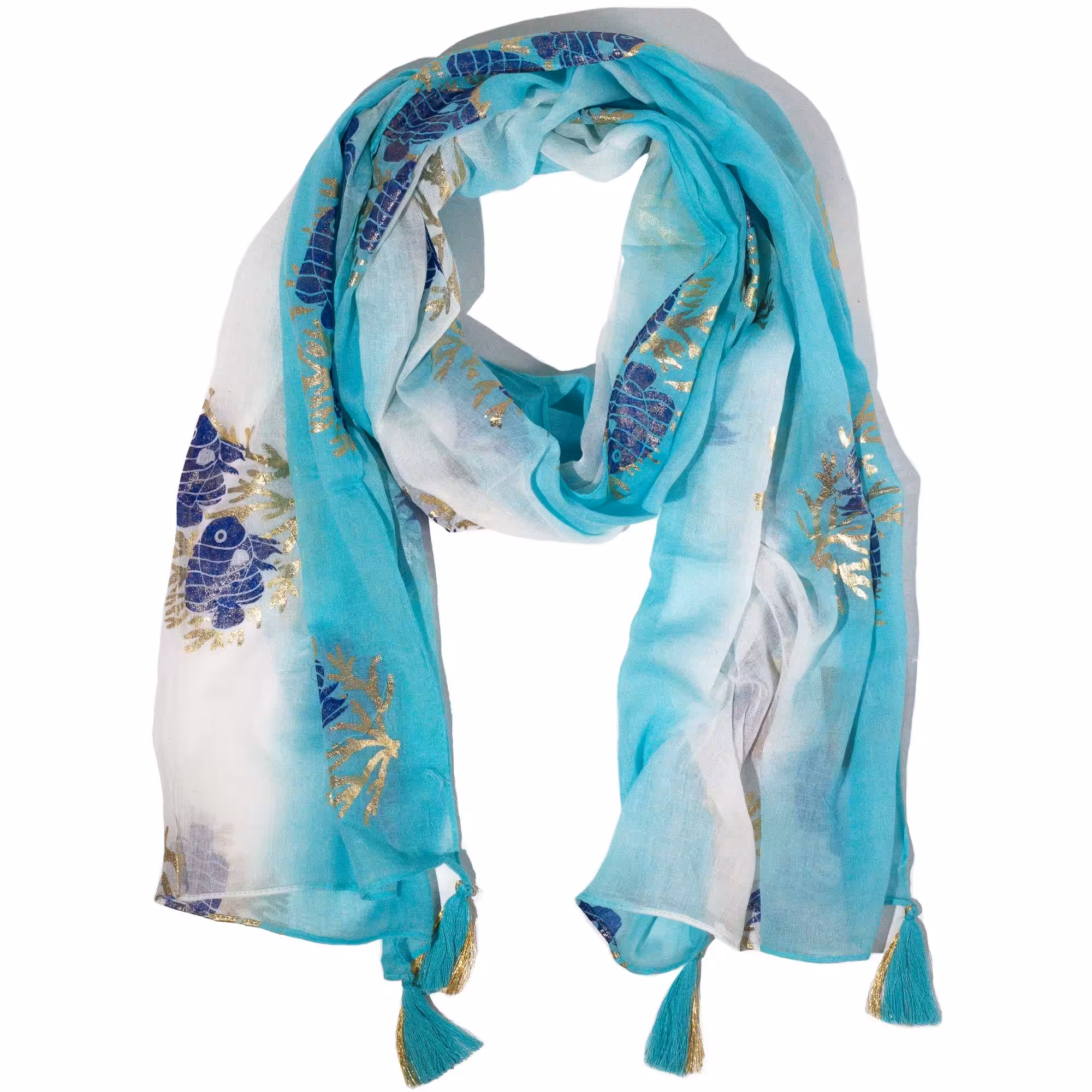 Nomad Sari Aqua Fish Scarf – Turquoise (180x50cm) | www.artisangoods.co.uk 2 Nomad Sari Aqua Fish Scarf – Turquoise (180x50cm) | www.artisangoods.co.uk 1