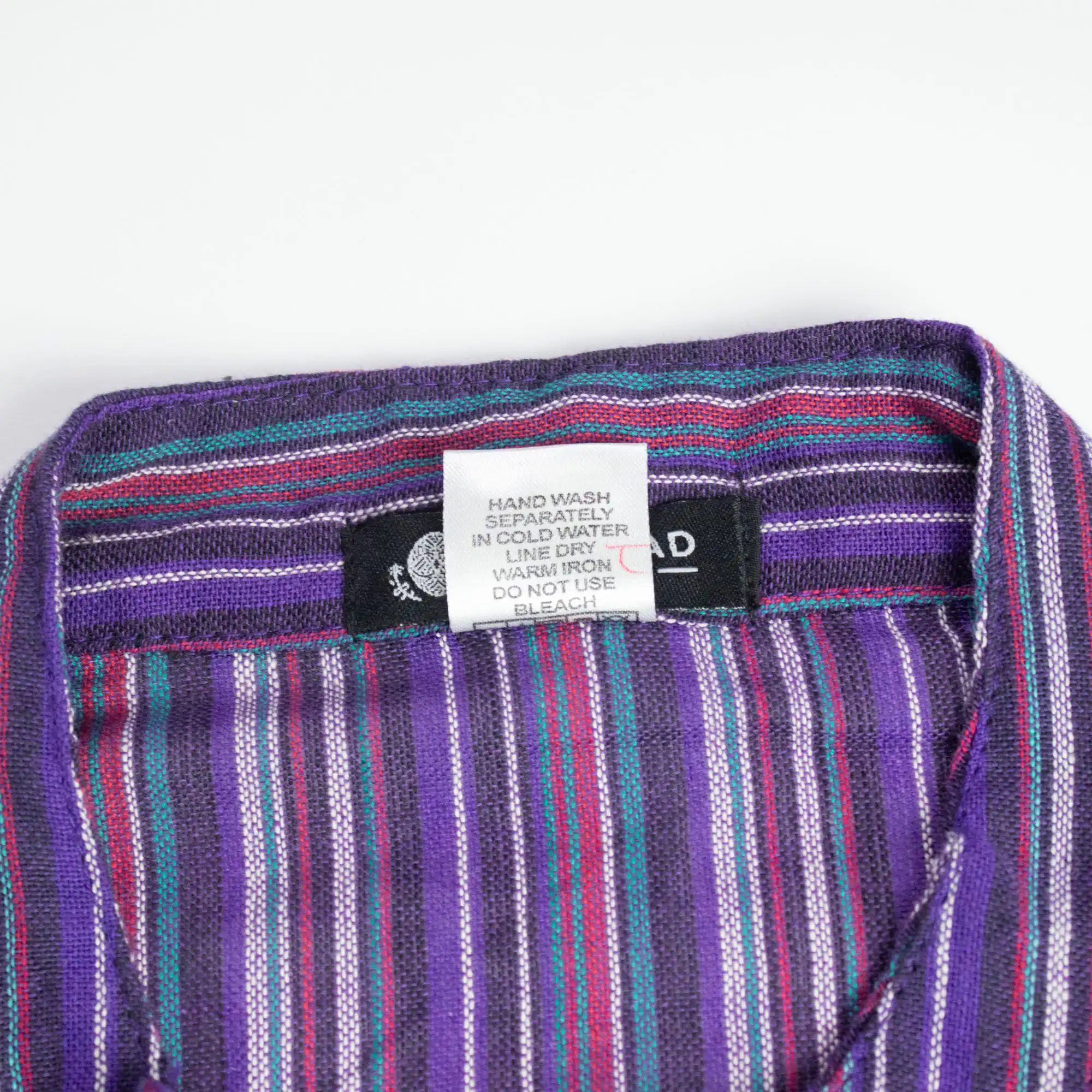 Nomad Sari Grandad Shirt - Black Purple - Medium
