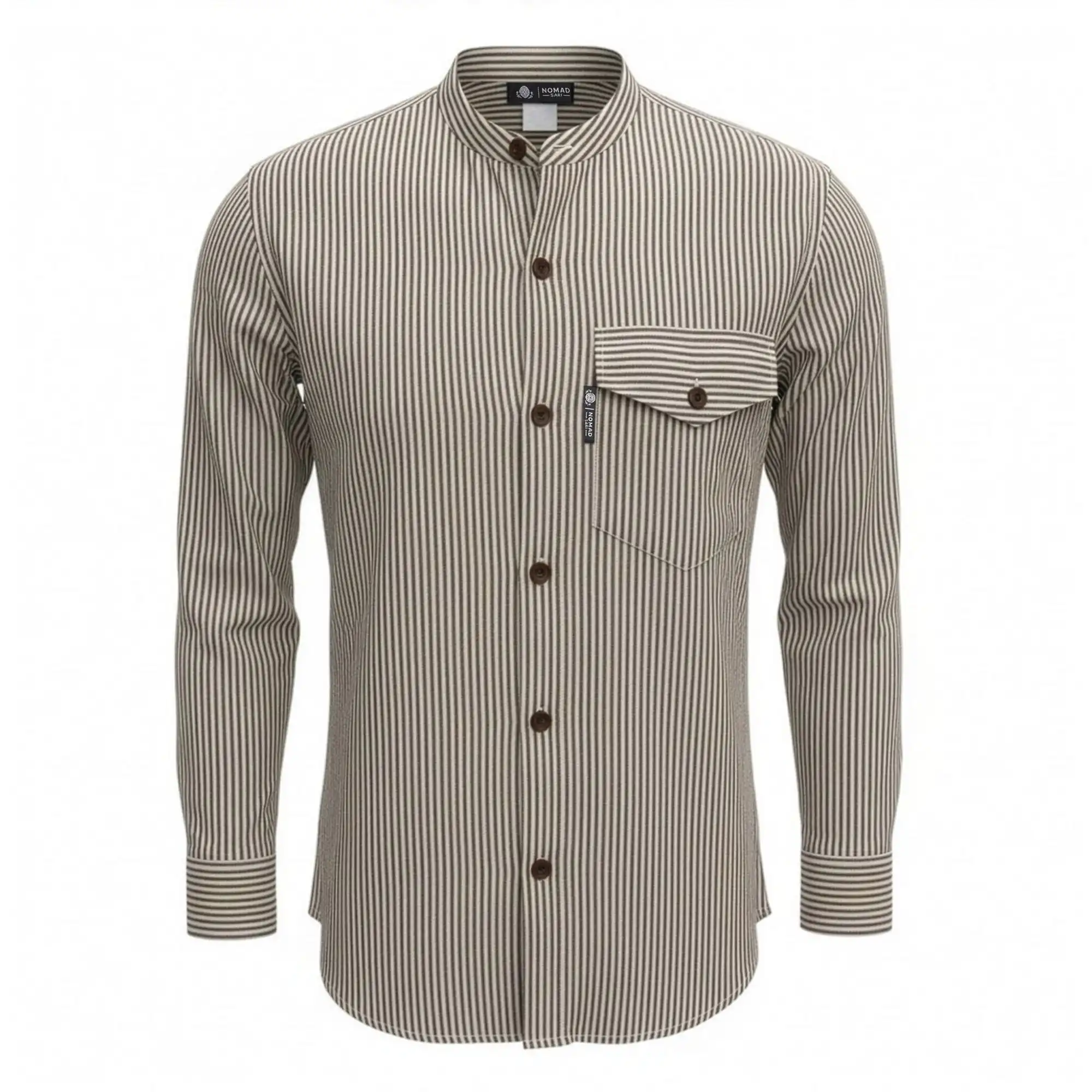 Nomad Sari Grandad Shirt - Grey Stone - XL