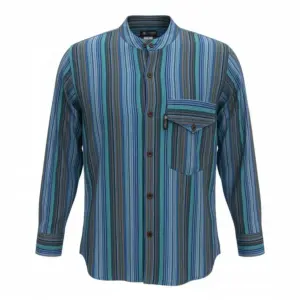 Nomad Sari Grandad Shirt - Turquoise - XL