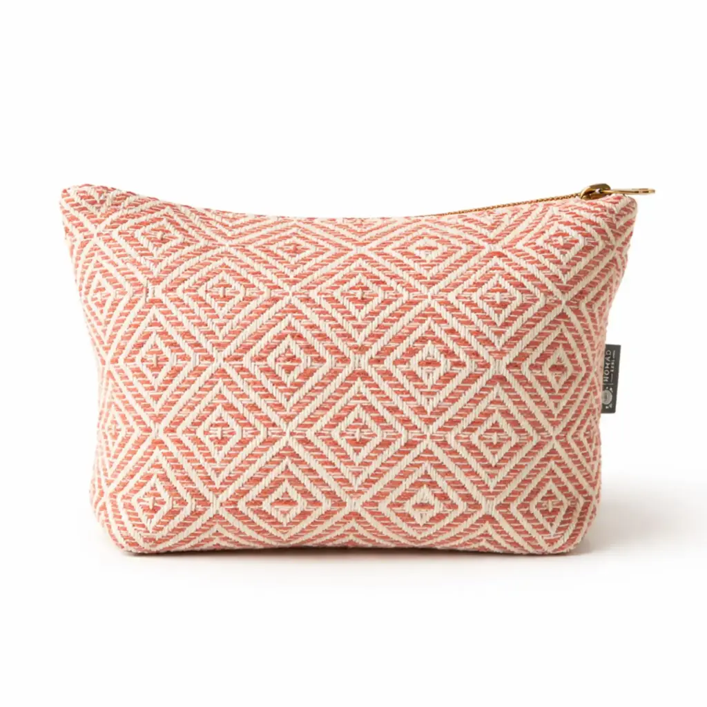 Nomad Sari Indian Jacquard Toiletry Bag – Coral Maze | www.artisangoods.co.uk Nomad Sari Indian Jacquard Toiletry Bag – Coral Maze | www.artisangoods.co.uk