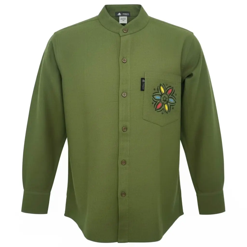 Nomad Sari Kathmandu Shirt – Forest Green – XXL | www.artisangoods.co.uk Nomad Sari Kathmandu Shirt – Forest Green – XXL | www.artisangoods.co.uk