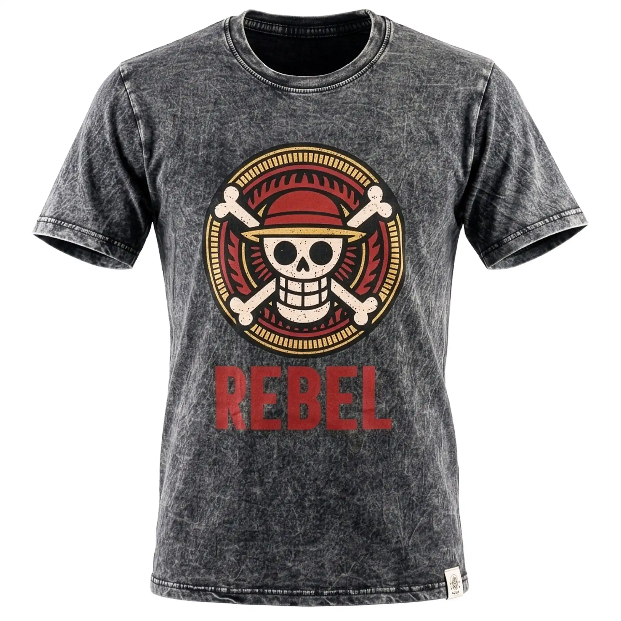 Nomad Sari Stonewashed Cotton T-Shirt - Rebel - Charcoal - XL