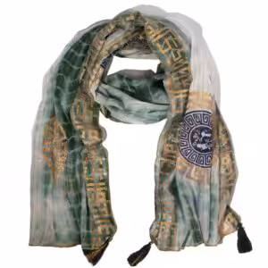 Nomad Sari Summer Marbella Print Scarf – Green with Gold (180x50cm) | www.artisangoods.co.uk Nomad Sari Summer Marbella Print Scarf – Green with Gold (180x50cm) | www.artisangoods.co.uk 1