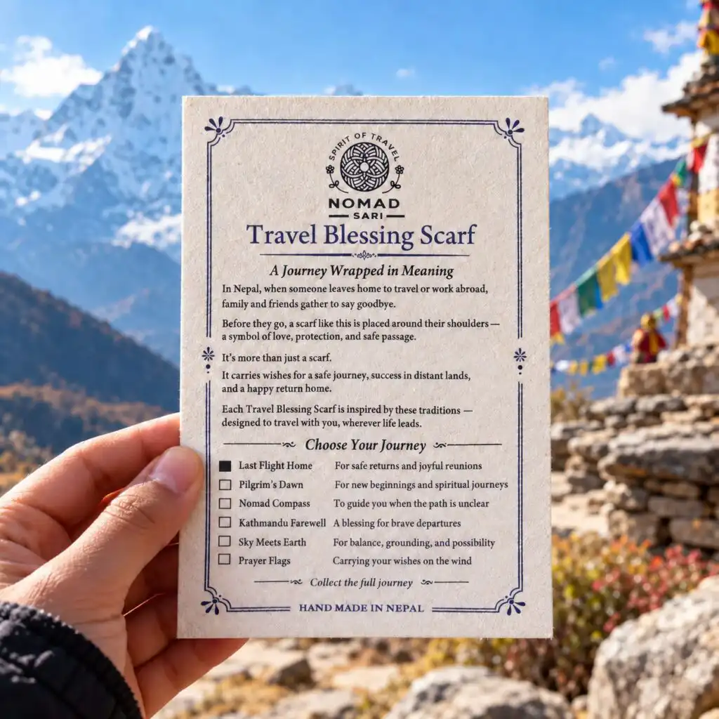Nomad Sari - Travel Blessing Scarf - 170x50cm - Last Flight Home